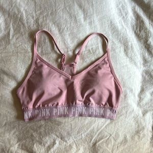 Pink victoria secret workout sports bra light pink size medium womens